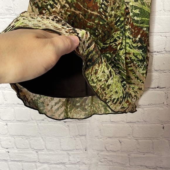 BCX Chiffon Camo Camouflage Sleeveless Summer Halter Top w Front Ruffles Size S - Picture 8 of 12